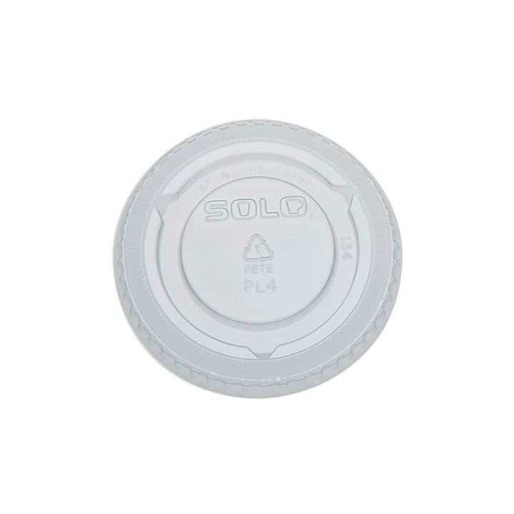 Plastic Lid PET Crystal Closed Flat Ø7,3cm (125 Units)  