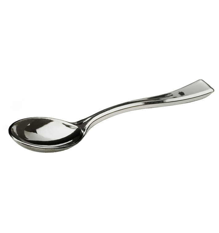 Plastic Teaspoon Metallized 10cm (1.000 Units)