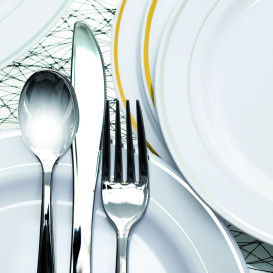 Plastic Spoon Metallized 17,5cm (50 Units) 
