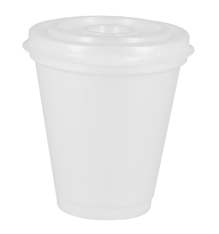 Foam Cup EPS 7Oz/200ml White + Plastic Lid (1.000 Units)