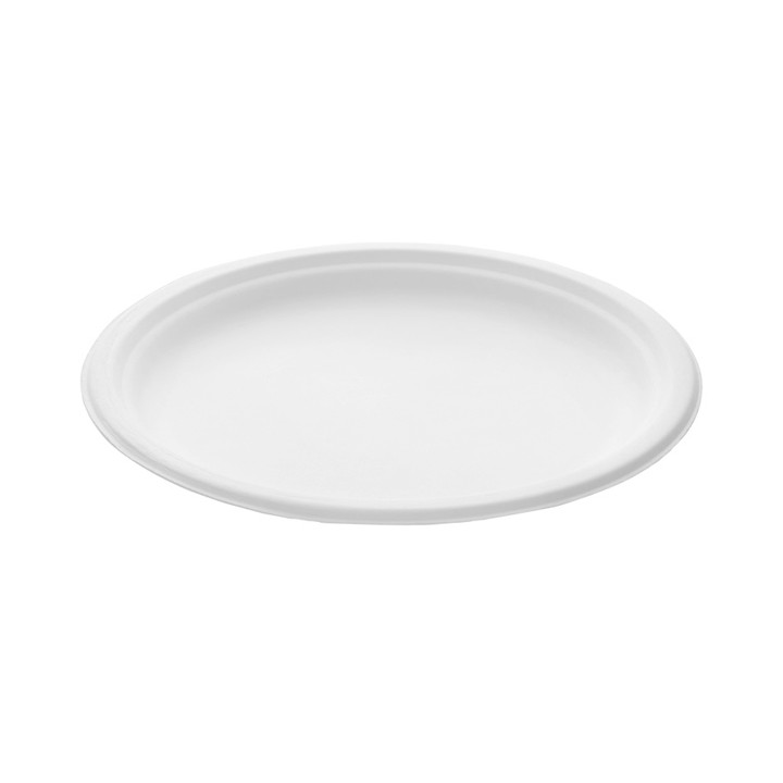 Sugarcane Plate White Ø26 cm (50 Units) 