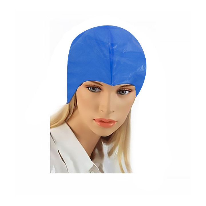 Disposable Bouffant Cap PE Hair Treatment Blue 