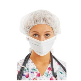 Disposable Bouffant Cap PP White Ø55cm (100 Units)  