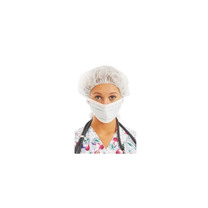 Disposable Bouffant Cap PP White Ø55cm (100 Units)  
