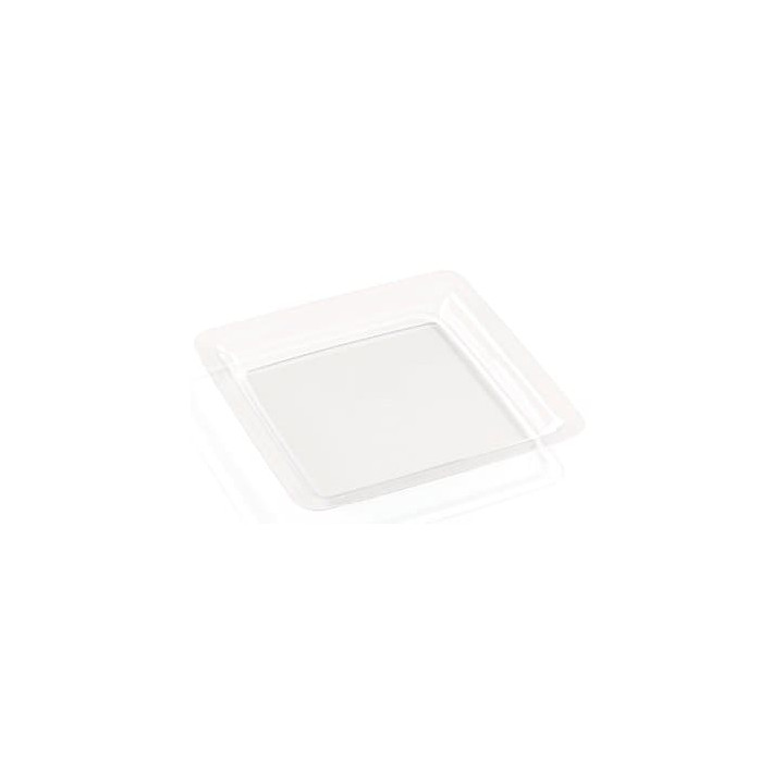 Plastic Plate Extra Rigid Clear 18x18cm (108 Units)