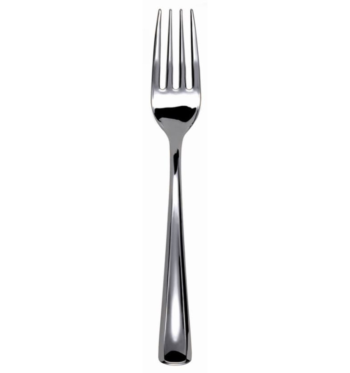 Plastic Fork Metallized 19cm (10 Units) 
