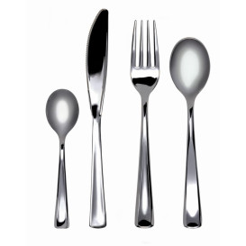 Plastic Fork Metallized 19cm (10 Units) 