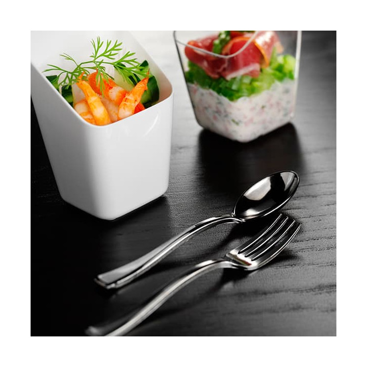 Plastic Teaspoon Metallized 10cm (50 Units) 
