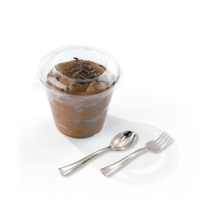 Plastic Teaspoon Metallized 10cm (50 Units) 