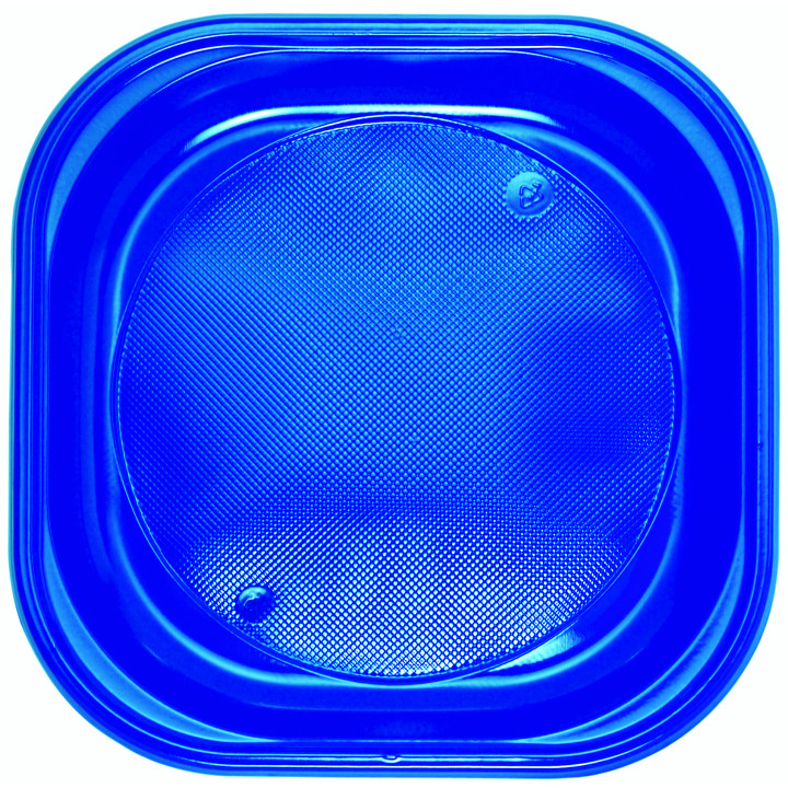 Plastic Plate PS Square shape Dark Blue Ø20x20 cm (30 Units) 