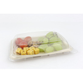 Plastic Dome Lid PET for Sugarcane Baguette Container 20x14x3cm (300 Units)
