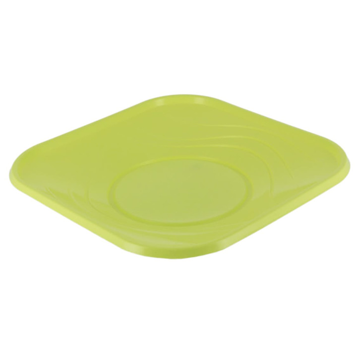 Plastic Plate PP "X-Table" Square shape Lime 23 cm (120 Units)