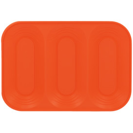 Plastic Tray Microwavable "X-Table" 3C Orange 33x23cm (2 Units) 