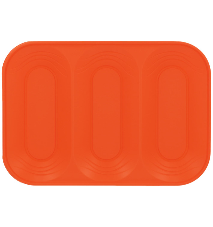 Plastic Tray Microwavable "X-Table" 3C Orange 33x23cm (2 Units) 