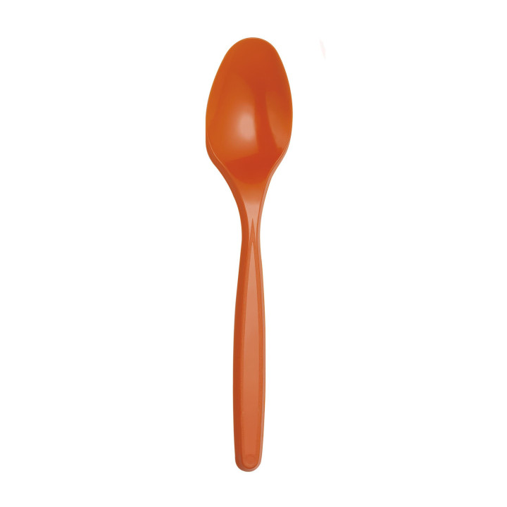 Plastic Teaspoon PS PS Orange 12cm (40 Units) 