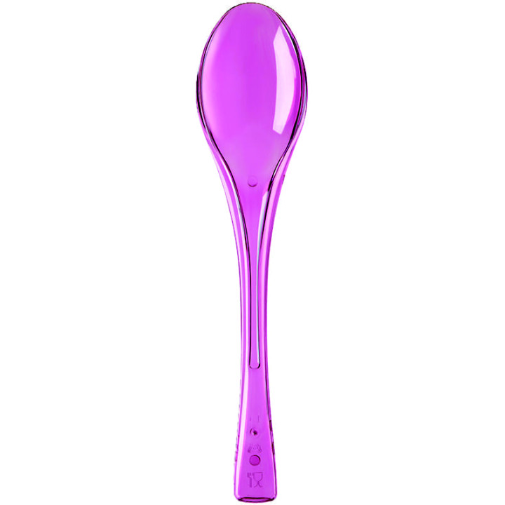 Plastic Spoon PS "Fly" Fuchsia Clear 14,5cm (50 Units) 