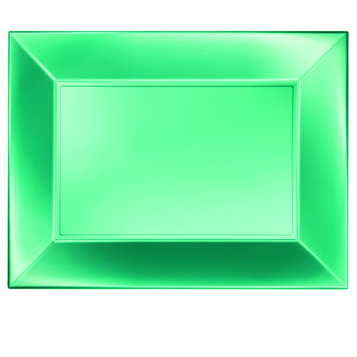 Plastic Tray Microwavable Green "Nice" 34,5x23cm (60 Units)