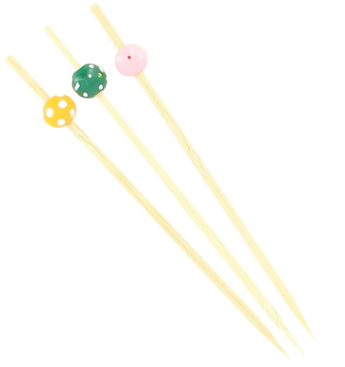 Bamboo Food Pick Pack "Punteado" Design 12cm (5000 Units)