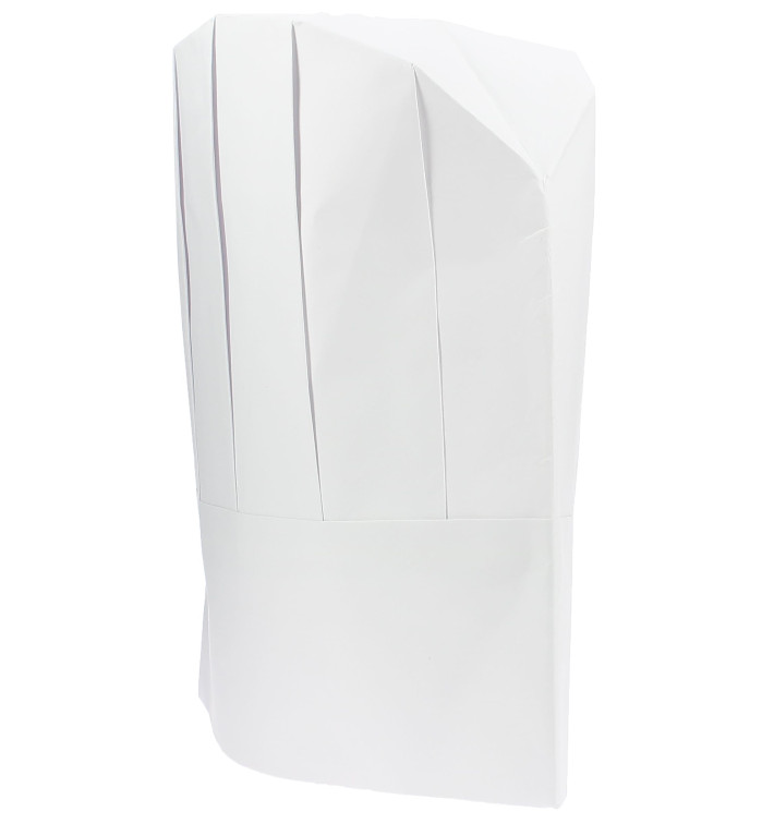 Disposable Paper Chef Hat for Kids Pinstripe White (25 Units)