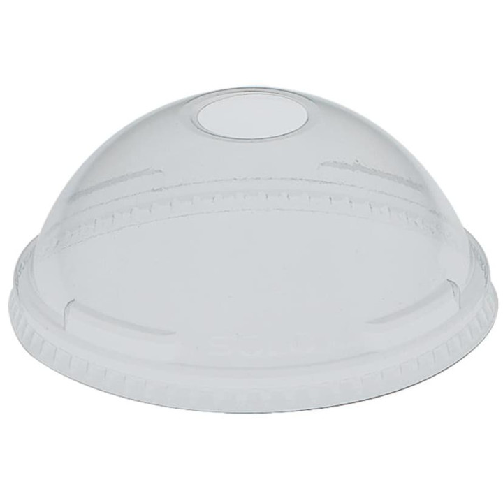 Plastic Dome Lid with Hole PET Crystal Ø9,2cm (100 Units)