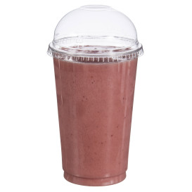 Plastic Dome Lid with Hole PET Crystal Ø9,2cm (100 Units)