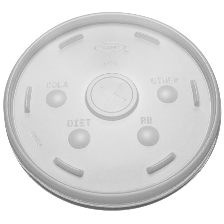 Plastic Lid with Straw Slot PS Translucent Ø11,7cm (100 Units)  