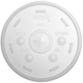 Plastic Lid with Straw Slot PS Translucent Ø9,9cm (100 Units)  