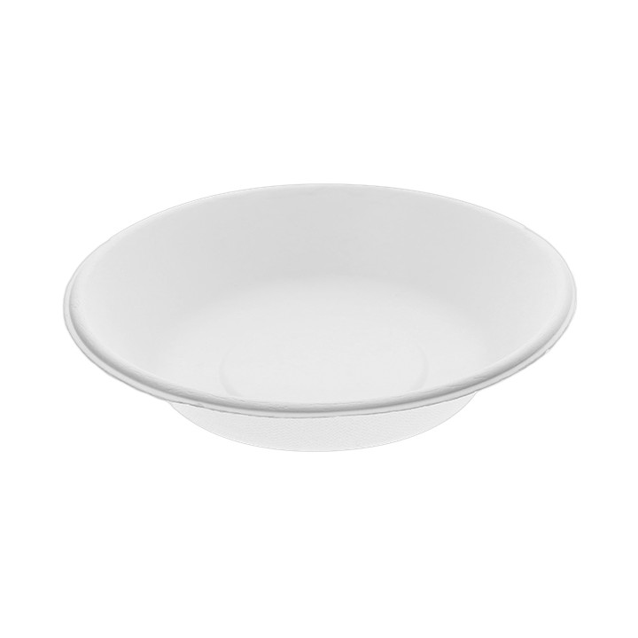 Sugarcane Plate Deep White Ø18 cm (50 Units) 