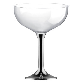 Plastic Stemmed Flute Niquel Chrome 200ml 2P (40 Units)