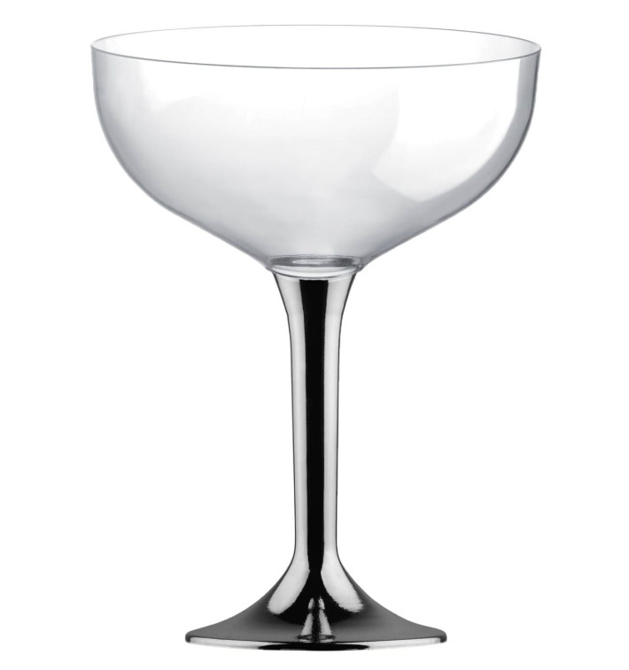 Plastic Stemmed Flute Niquel Chrome 200ml 2P (40 Units)