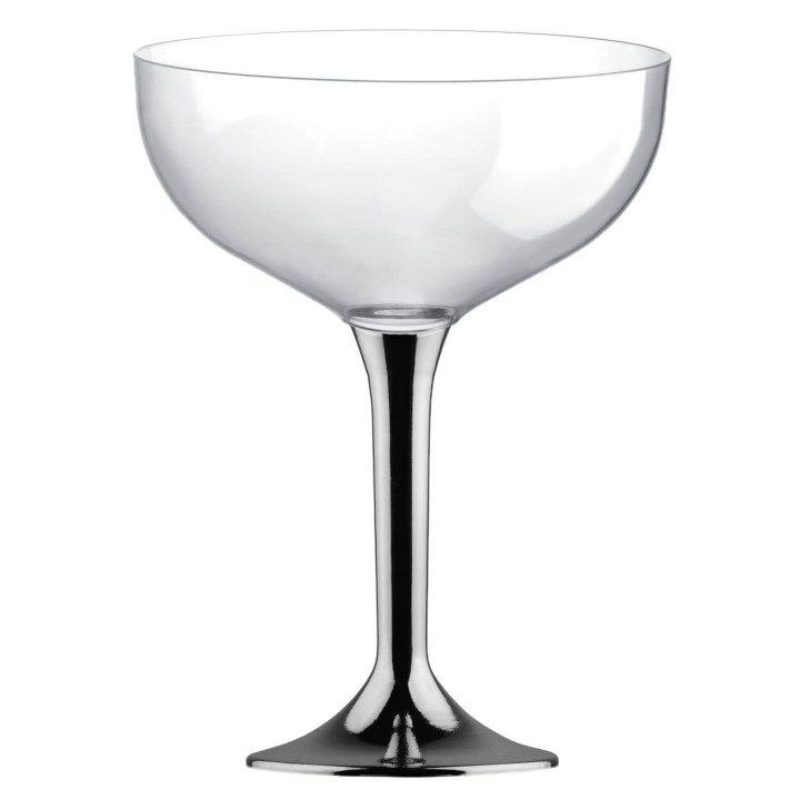 Plastic Stemmed Flute Niquel Chrome 200ml 2P (200 Units)