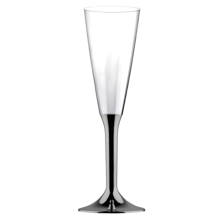Plastic Stemmed Flute Sparkling Wine Niquel Chrome 160ml 2P (200 Units)