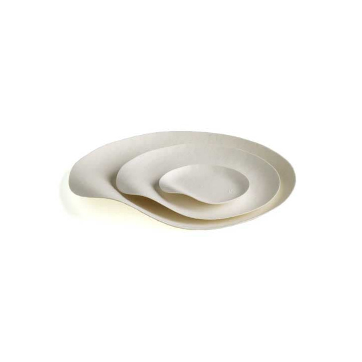 Sugarcane Plate Biodegradable White "Maru" L (100 Units)