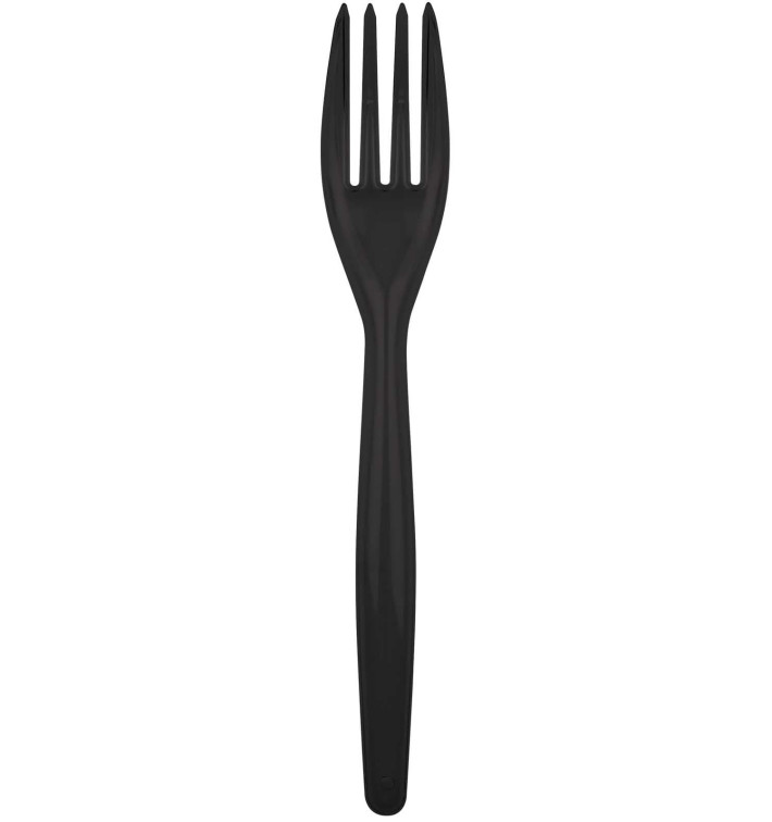 Plastic Fork PS "Easy" Black 18cm (20 Units) 