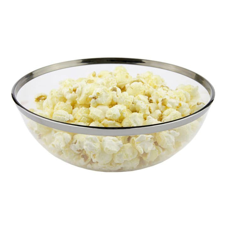 Plastic Bowl with Rim Hard Silver 1500ml Ø20cm (40 Units)