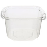 Plastic Deli Container PET Tamper-Evident 600ml 12x12x7cm (50 Units) 