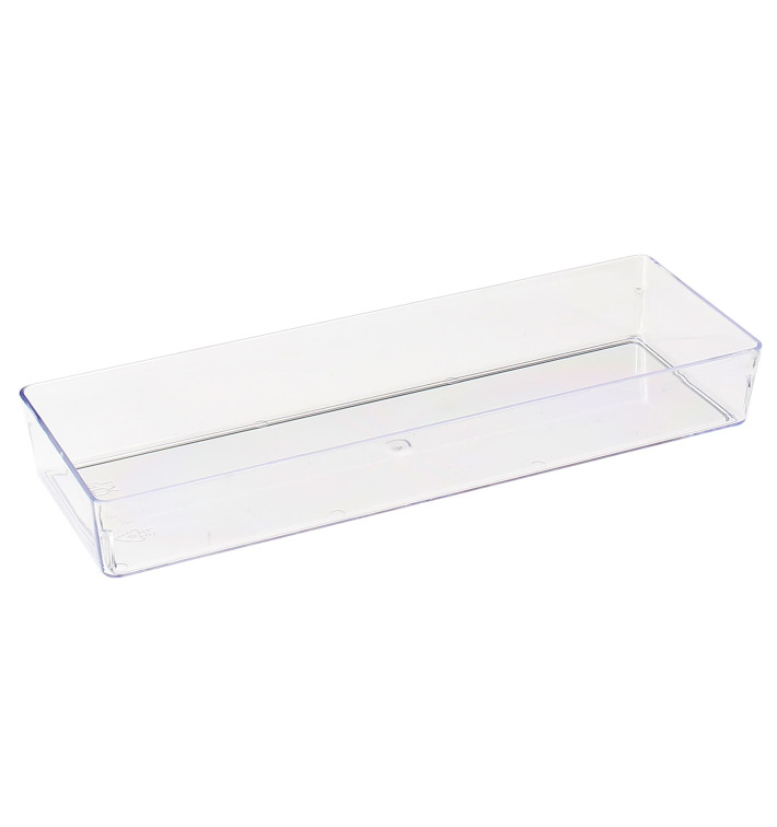 Plastic Tray PS Rectangular shape Clear 4,6x13cm (500 Units)