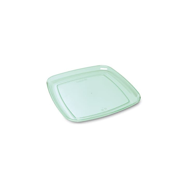 Plastic Tray Square Shape Hard Clear 35x35cm (25 Uds)