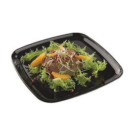 Plastic Tray Square Shape Hard Black 40x40 cm (5 Units) 
