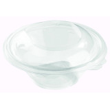 Plastic Hinged Salad Bowl PET Round Shape 600ml (50 Units)