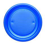 Plastic Plate PS Flat Dark Blue Ø17 cm (50 Units) 