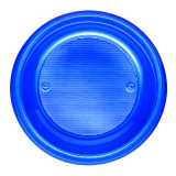 Plastic Plate PS Deep Dark Blue Ø22 cm (30 Units) 