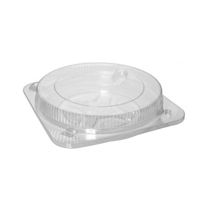 Plastic Cake Box Clear Ø26cm (5 Units) 