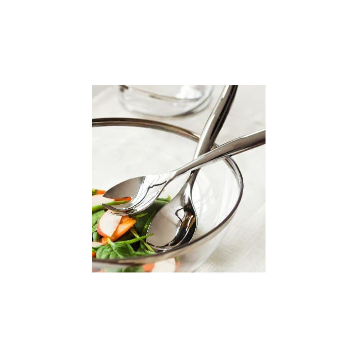 Plastic Spoon and Fork PS Salad Silver (5 Units)