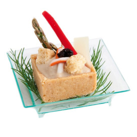 Plastic Tasting Plate PS Water Green 6,5x6,5x1,5cm (720 Units)