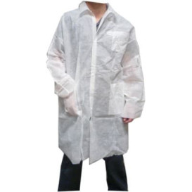 Disposable Lab Coat TST PP Velcro Pocket White XL 