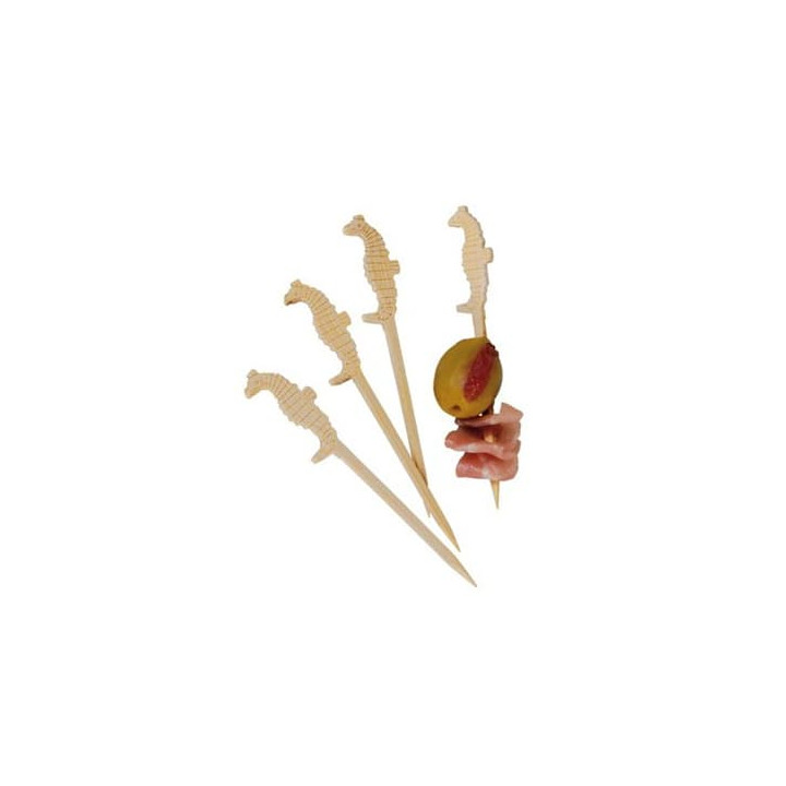 Bamboo Food Pick "Caballito Mar" Design 9cm (10000 Units)
