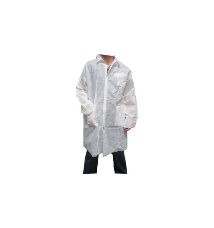 Disposable Lab Coat TST PP Velcro Pocket White XL 