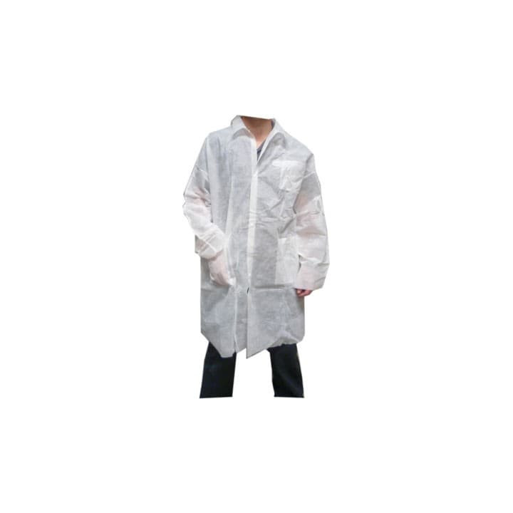 Disposable Lab Coat TST PP Velcro Pocket White XL 