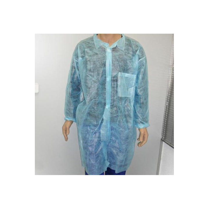 Disposable Lab Coat TST PP Velcro Pocket Blue XL 
